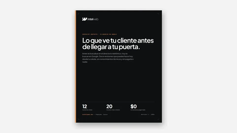 Portada del checklist de Google de Inteliweb